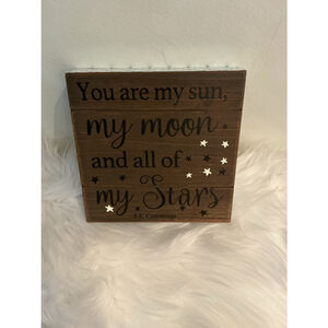 Belle Maison “You Are My Sun My Moon My Stars” Wood Wall Art Sign NWT